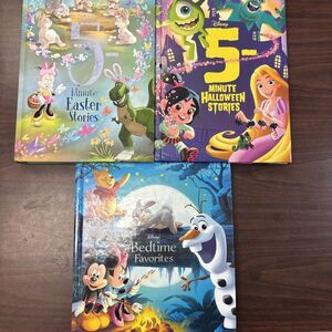 Disney 5-Minute Stories Book Lot of 6 Princess Halloween Easter Bedtime Animals